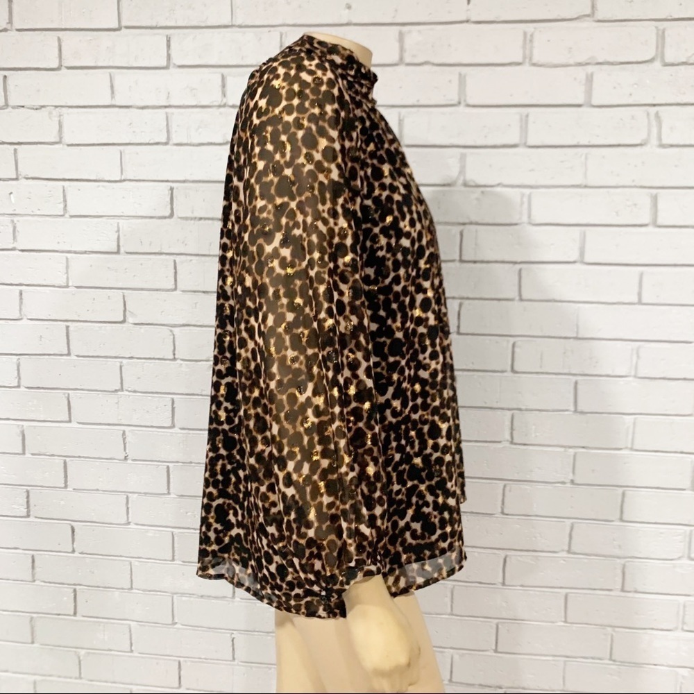 Sanctuary New Heights Metallic Animal Print‎ Blouse - Picture 8 of 10